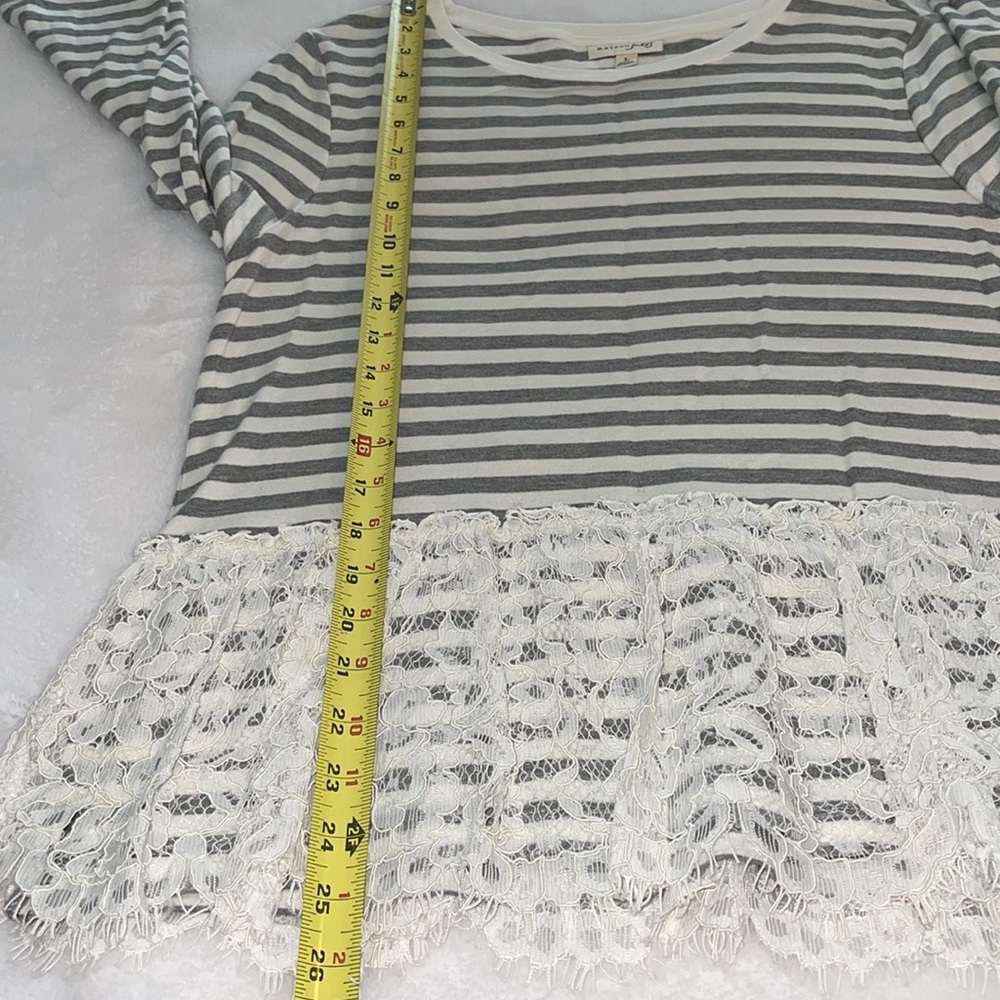 NWT Maison Jules Women’s Knit Shirt w/Bottom Lace & 3/4 Sleeve Size Large - Picture 7 of 10